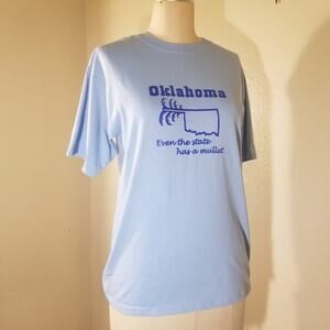 Vintage 90s Oklahoma Even the State Has a Mullet Graphic T-Shirt Small